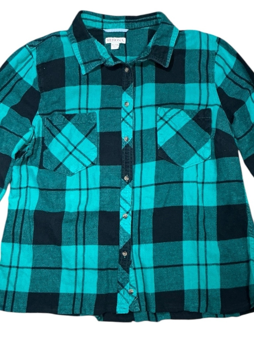 Alien UFO Spaceship Flannel Upcycled Tee Shirt Top - Picture 3 of 9